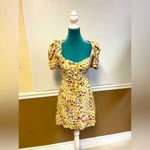 ZARA Cottagecore Floral Cream Puff Sleeve Mini Dress – Size‎ Small – BNWOT